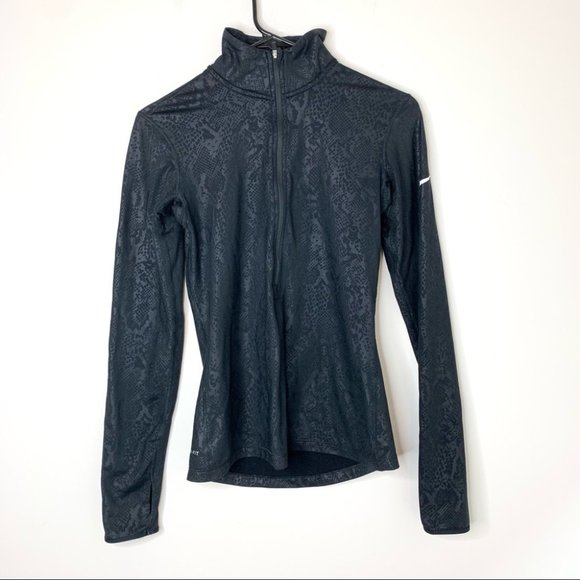 Nike Dri-Fit Black Embossed Snake Print Pullover Size Small - Picture 4 of 5